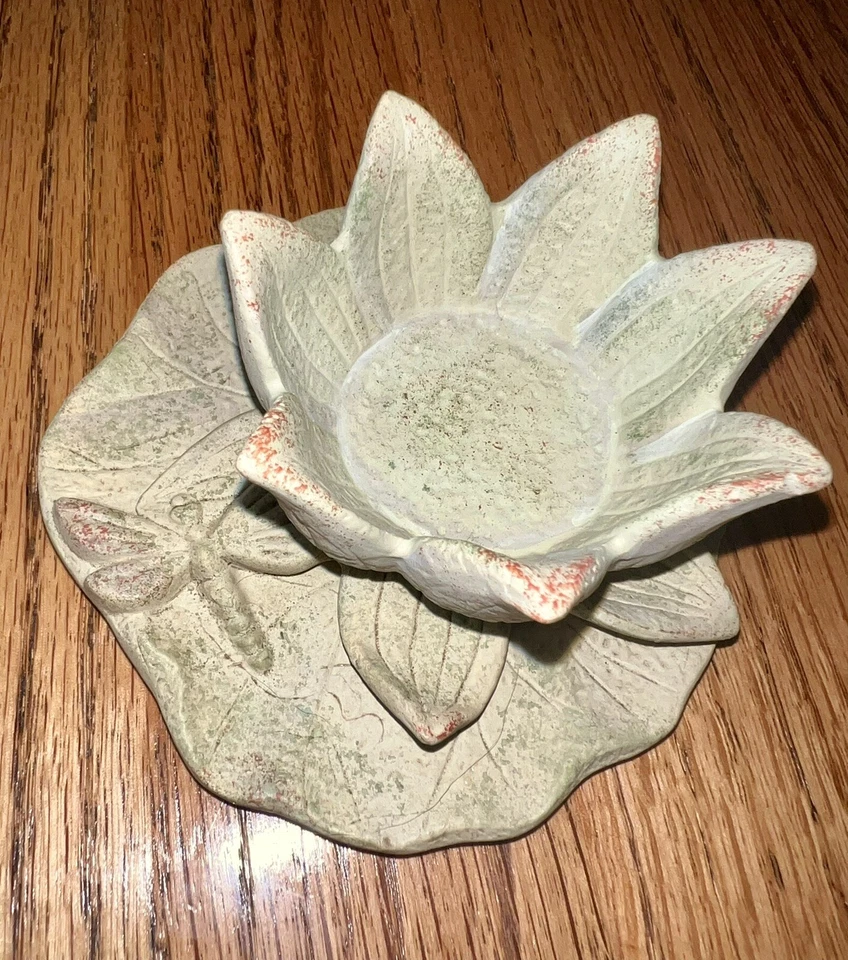 YANKEE CANDLE Lily Pad Dragonfly Votive or Tea Light Candle Holder 4 x 2 inch - Image 3 of 4