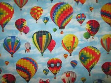 HOT AIR BALLOON SKY BALLOONS COTTON FABRIC FQ