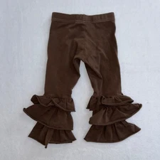 Matilda Jane Girls 2 Ruffle Pants Brown