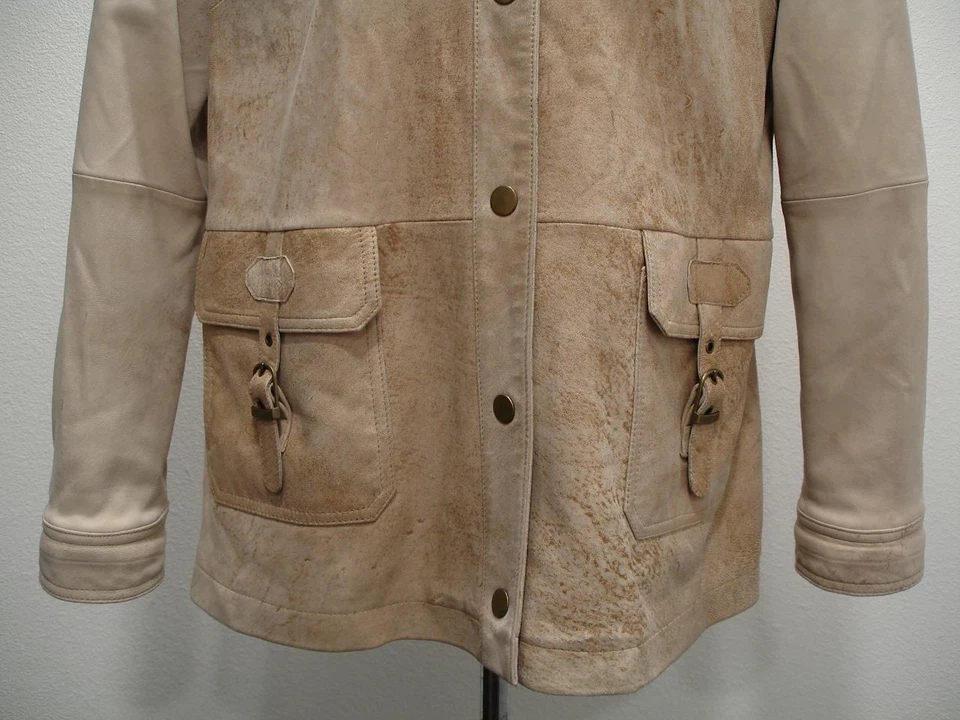 Chaqueta para mujer L Court One Gerry Weber cuero tostado chaqueta de vuelo café corredor moto Foto 3 de 4