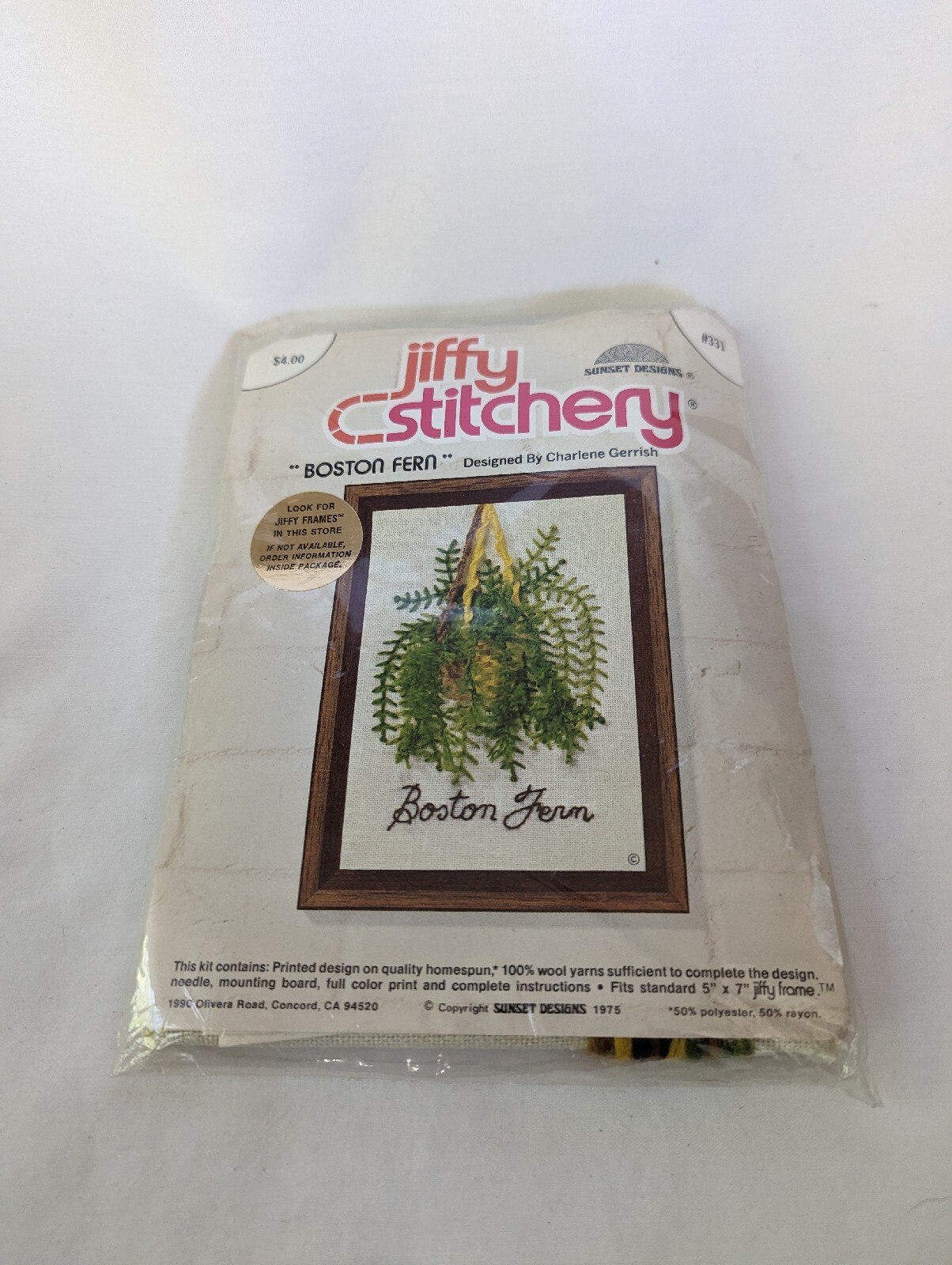 Vintage Jiffy Stitchery Boston Fern sealed eBay