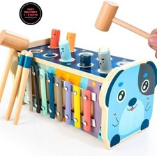 Juguete de madera para martillar para niños de más de 12 meses juguetes. nuevo.