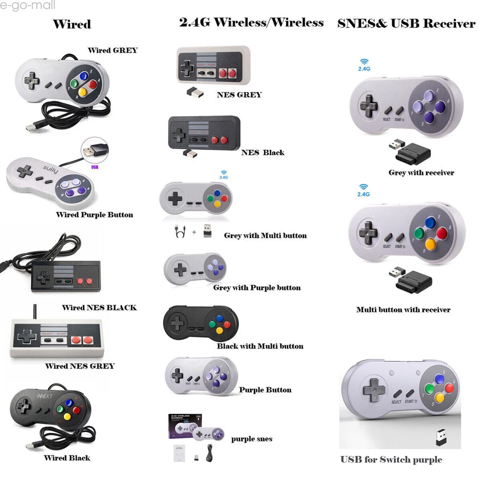 USB Wired/Wireless SNES /NES PC Gamepad Controller for Mac Windows PC Raspberry - Image 2 of 4