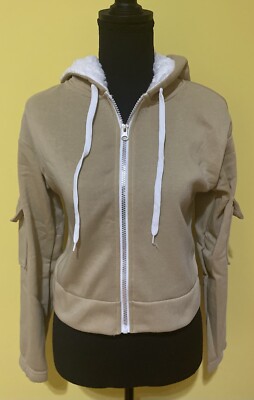 Womens Hoodies Fleece. Size Small. Color Beige