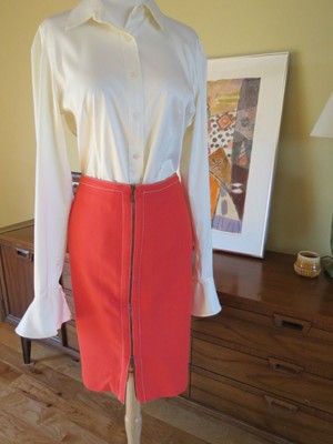 On Sale Front Zip ALine Skirt Sz 6 30 waist Bandolino Stretch EEUC On Sale Front Zip ALine Skirt Sz 6 30 waist Bandolino Stretch EEUC