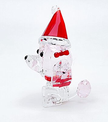 New 100% SWAROVSKI Crystal Holiday Cheers Santa Poodle Figurine in