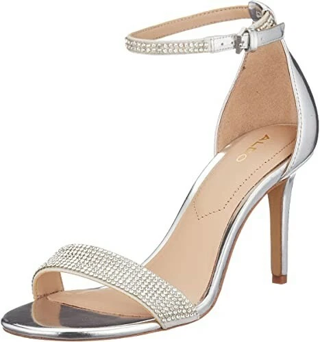Aldo silver sandal heels cheap