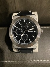Fossil Geoff Multifunction Black Leather Watch BQ2334 149 Retail FS