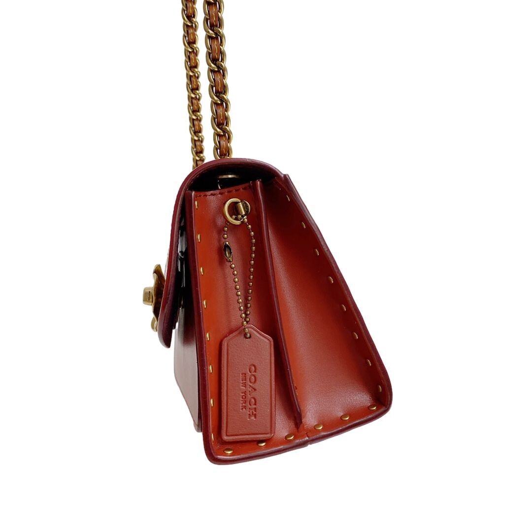 COACH 34256 Parker 18 Signature Turnlock Chain Shoulder Bag Outlet