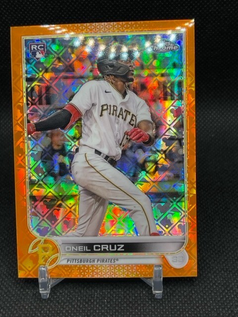 2022 Topps Chrome Logofractor -Oneil Cruz Orange Refractor 18/25 RC #22 Pirates