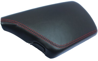 Vinyl Center Console Armrest Cover For 2015-2020 Dodge Challenger – Black W/ Blue Stitch