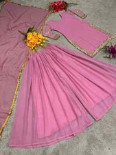 Bollywood Style New Faux Georgette Kurta And Palazzo With Dupatta For Reception