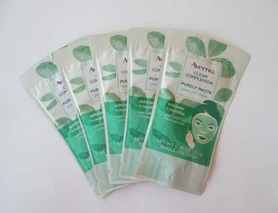 Lot of 5 Aveeno Clear Complexion Purely Matte Peel Off Masks 0.35 oz