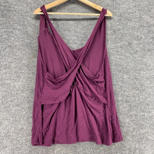 New Adore Me Blouse Women 3X Plus Purple Sleeveless Wide Strap Pullover Rayon - Picture 2 of 10