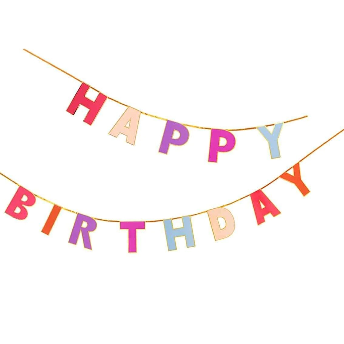 Happy Birthday Banner Decoration Bunting Party Colourful Elegant Rainbow Unisex