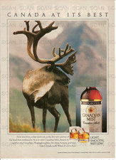 1990 Canadian Mist Whisky Vintage Magazine Ad  Caribou   'Canada At It's Best'