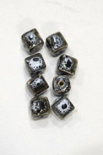Beads Brown Green Porcelain Cube Beads 10mm
