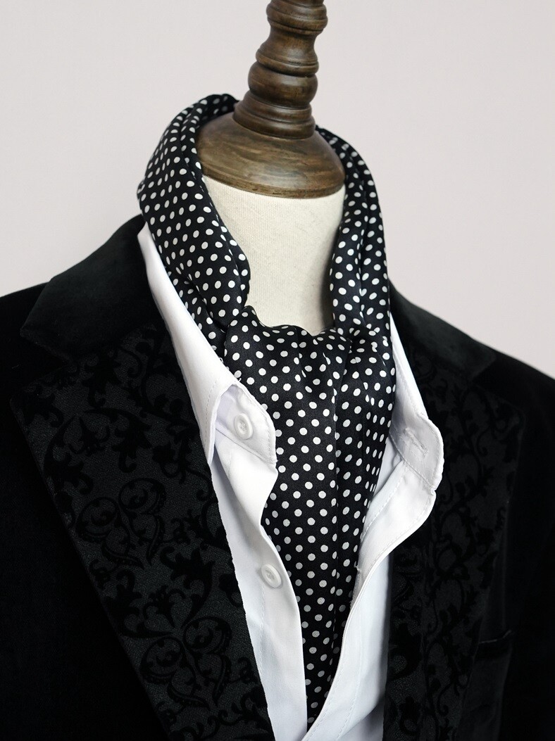 ◇DAKS◇ [SILK 100%]Black DD DAKS Long Skinny Silk Scarf DCS