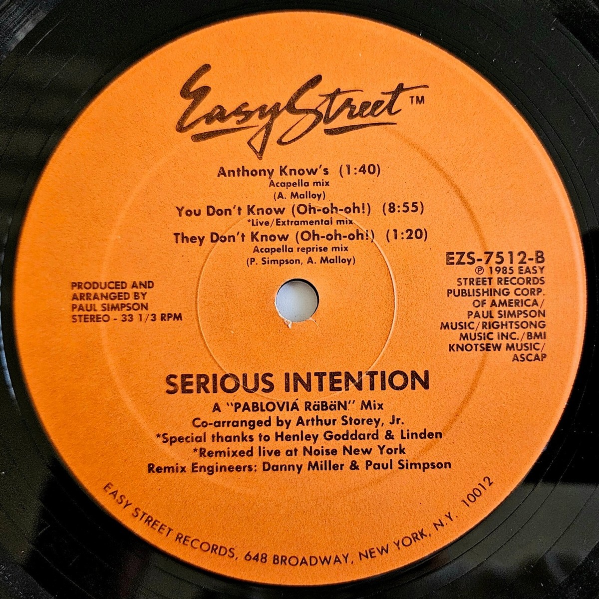 HOUSE - SERIOUS INTENTION - YOU DON'T KNOW SPECIAL REMIX