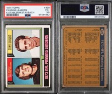 1974 TOPPS FOOTBALL #329 KEN STABLER / ROGER STAUBACH PASSING LEADERS PSA 3.5