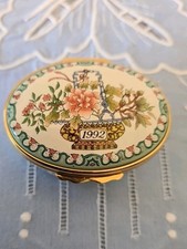 Halcyon Days Floral  Enamel Year To Remember  1992 Box "(5.25cms), Vgc