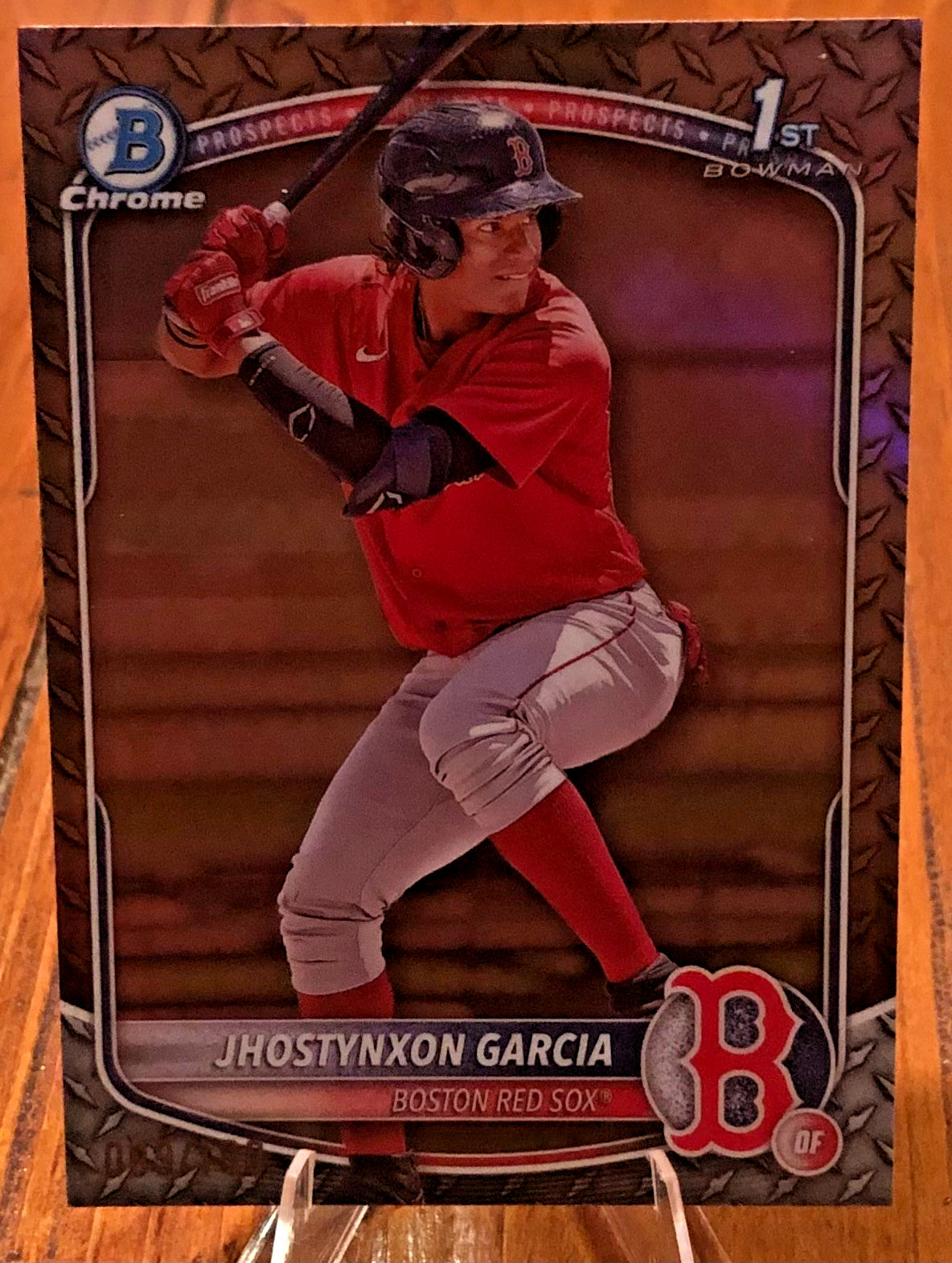 Jhostynxon Garcia 2025 Bowman Chrome 1st Steel Metal Refractor /100 Red Sox