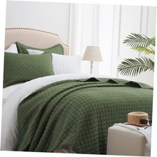 Quilts Queen Size Olive Green, Full/Queen 90"x96" 01 - Olive Green - Diamond