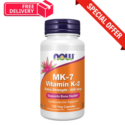 NOW MK-7 Vitamin, K-2 Extra Strength 120 Veg Caps, 12/27