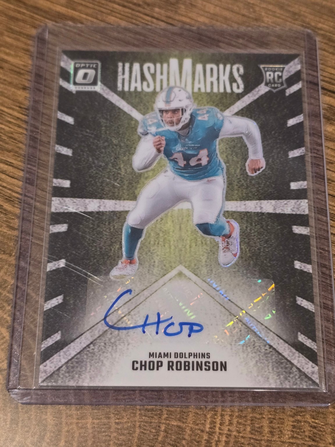 2024 Chop Robinson Dolphins Donruss Optic Hash Marks Auto #HM-CRN RC