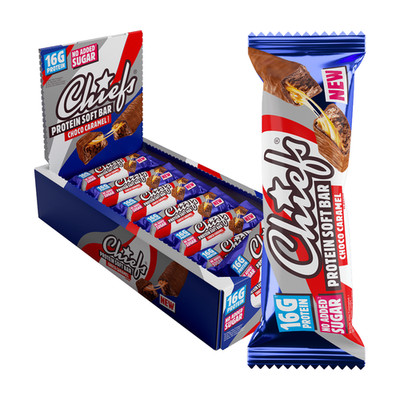 36,24   / kg | Chiefs Protein Bars Choco Caramel 15x 55g Riegel