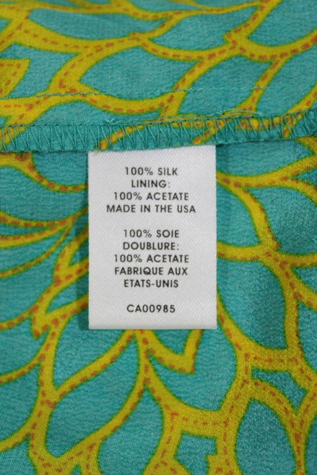 Vestido Nanette Lepore para mujer sin mangas cuello en V floral seda en capas turquesa 0 Foto 4 de 4