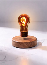 Magnetic Levitating Light Bulb Lamp Floating Heart Night Light Desk Decor Gift