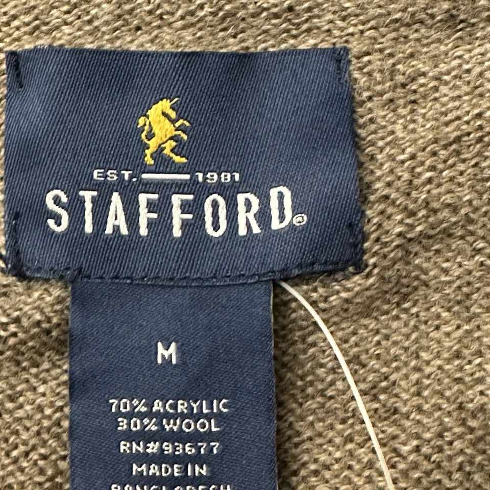 Cárdigan suéter Stafford mezcla de lana botón frontal tacto suave para hombre talla M tostado Foto 3 de 4