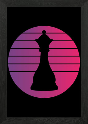 Königin Schach Retro Vintage gerahmtes Wandbild Poster Leinwanddruck Bild