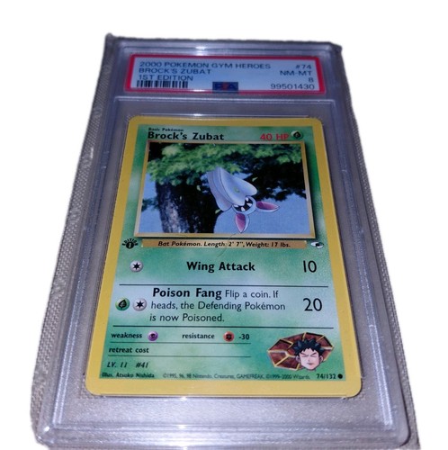 Brock's Zubat (1st Edition) graded PSA 8 for sale on eBay
