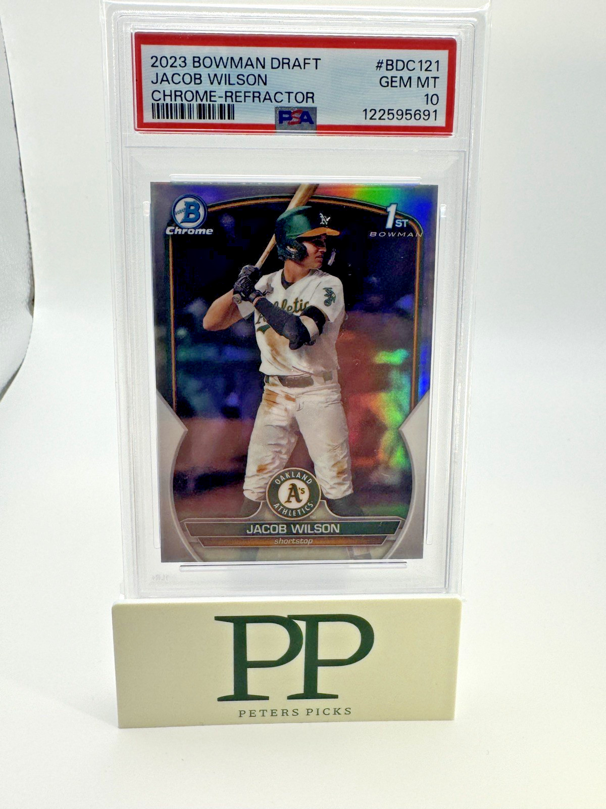 2023 Bowman Draft JACOB WILSON 1st Bowman Chrome Refractor #BDC121 PSA 10 GEM MT