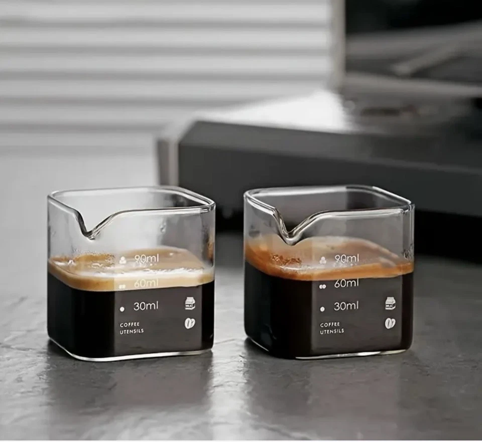 Изысканный квадратный Expresso выстрел чашки набор из 2 150 мл высокого боросиликатного стекла - Изображение 2 из 4