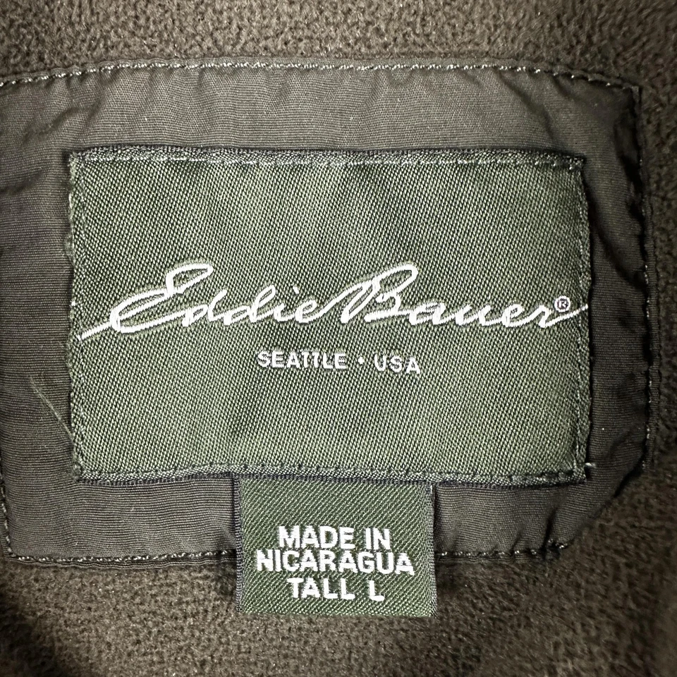 Chaqueta Eddie Bauer Para Hombre Alta Grande Verde Sherpa Vellón Cremallera Completa Bolsillos a Presión Foto 2 de 4