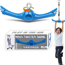 Ninja-Twister Swing Spins Set: Slackline Attachments - 360 Handle Twist-Spin Fl