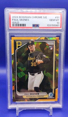 2024 Bowman Chrome Sapphire - Paul Skenes #31 True Gold /50 (RC) PSA 10