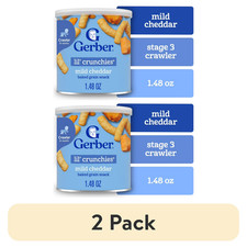  2 pack Gerber Stage 3 Baby Food Snacks, Mild Cheddar Lil' Crunchies, 1.48 oz