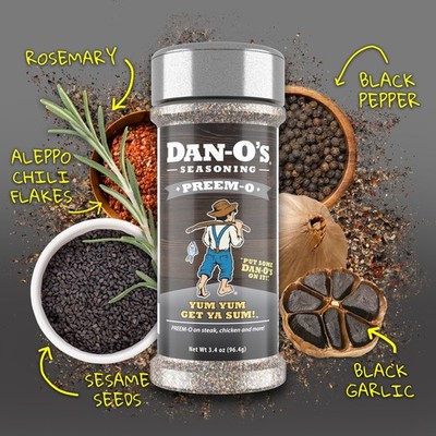 Dan-O's  Preem-O  Seasoning | 3.4 oz, All-Purpose Steak/Meat Fast Delivery