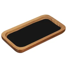 7.1 Inch Wood Jewelry Display Tray for Glasses Wallet Watch Bracelets Black