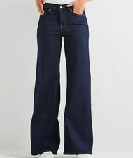 Levi  s 318 Shaping Wide-Leg Jeans Women  s Darkest Sky Blue Stellar Stretch New