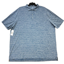 Johnnie O Mens Polyester Performance Polo Shirt Blue 4XLT 118 Featherweight NWT