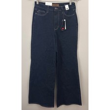 Judy Blue Jeans Womens 11/30 Blue Denim Retro Wide Leg High Waist Dark Wash NWT
