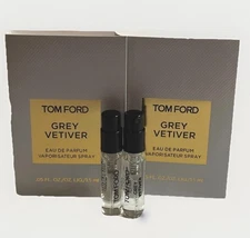 2 X Tom Ford Grey Vetiver Eau de Parfum Sample Vial Spray 1.5 ML carded 