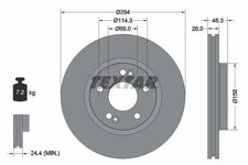 2x TEXTAR PRO Bremsscheiben Vorne für HYUNDAI SANTA FÉ I (SM) 294mm