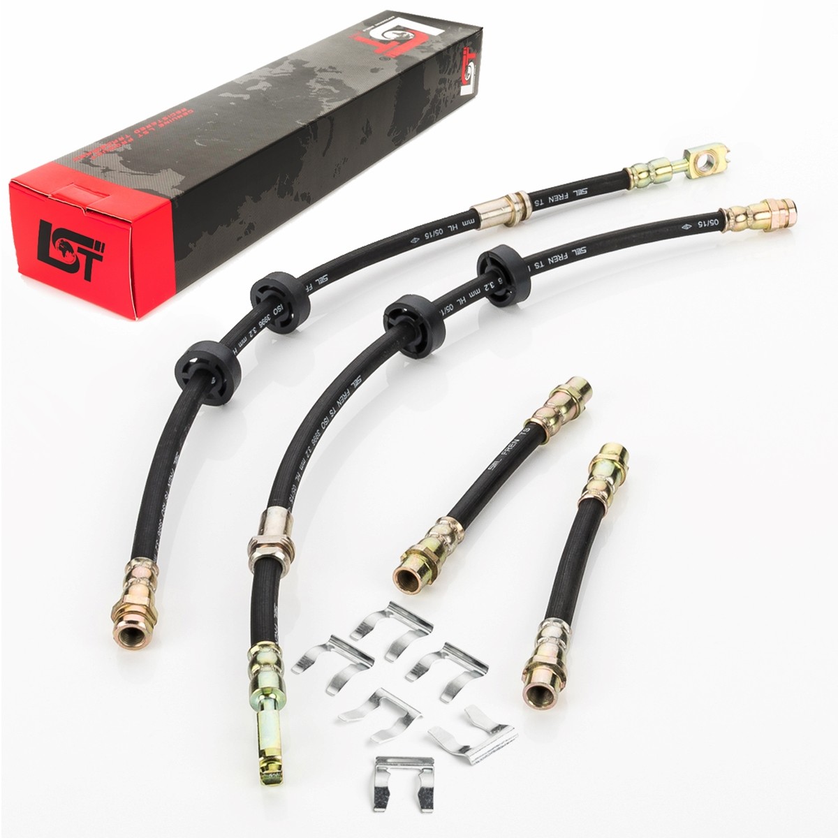 4x Brake Hose Front Rear + Hose Clamp for Seat Cordoba 6L