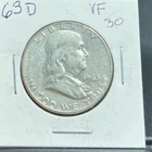 1963-D Franklin Silver Half Dollar. Very Fine Example. Nice Coin   Ships Free
